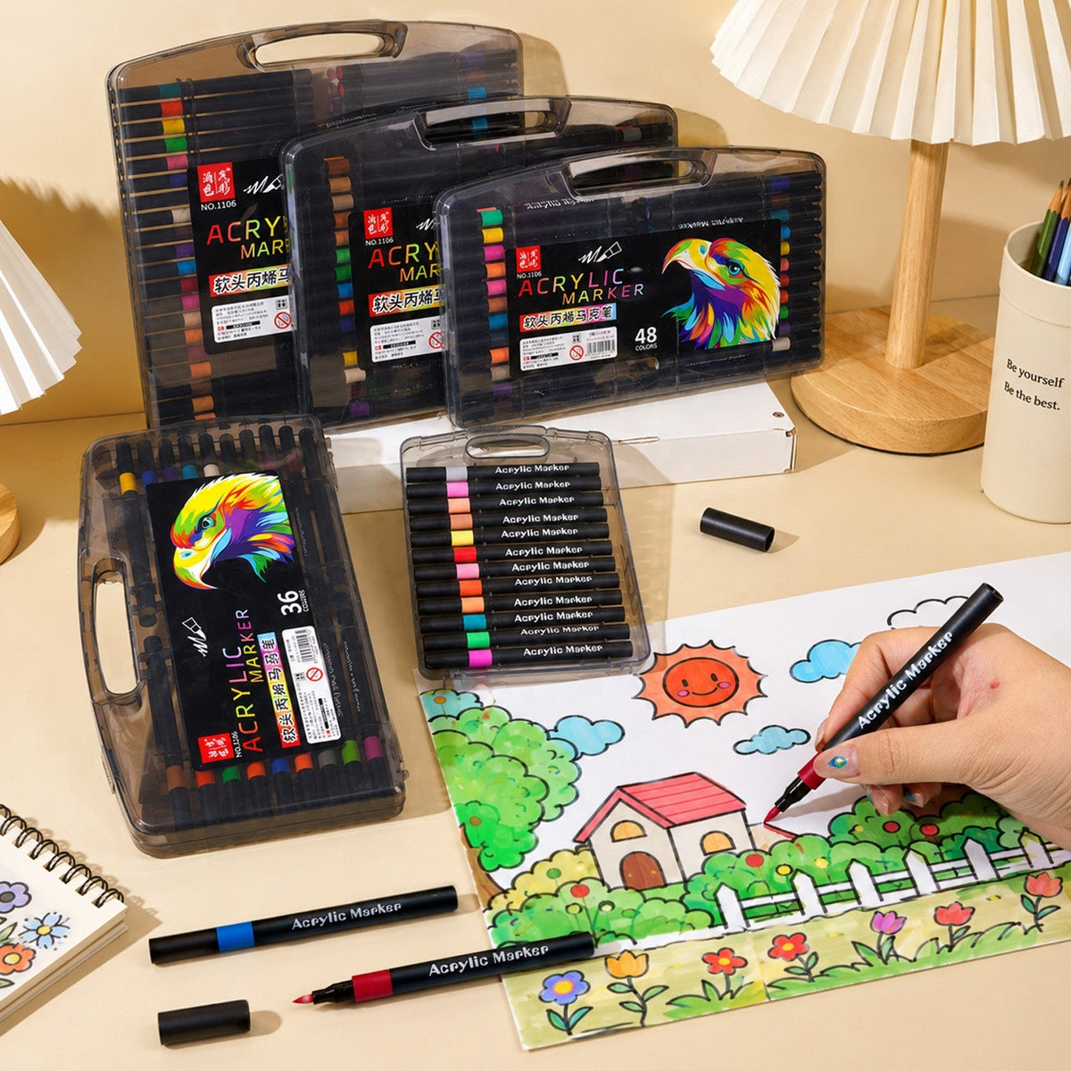 Soft Tip premium Acrylic Markers set 48 piece