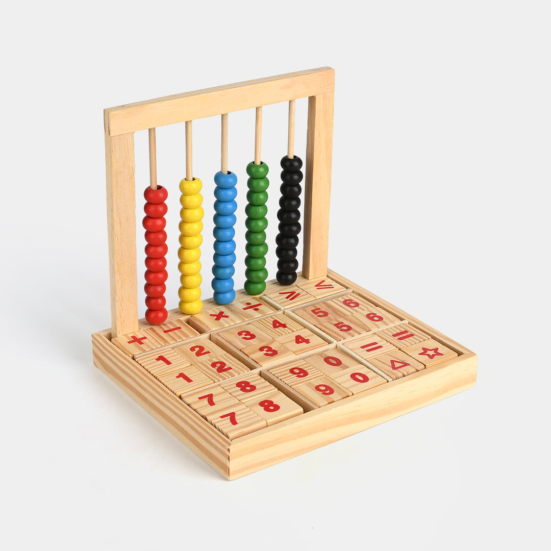 2 in 1 wooden Abacus and Math study blocks set