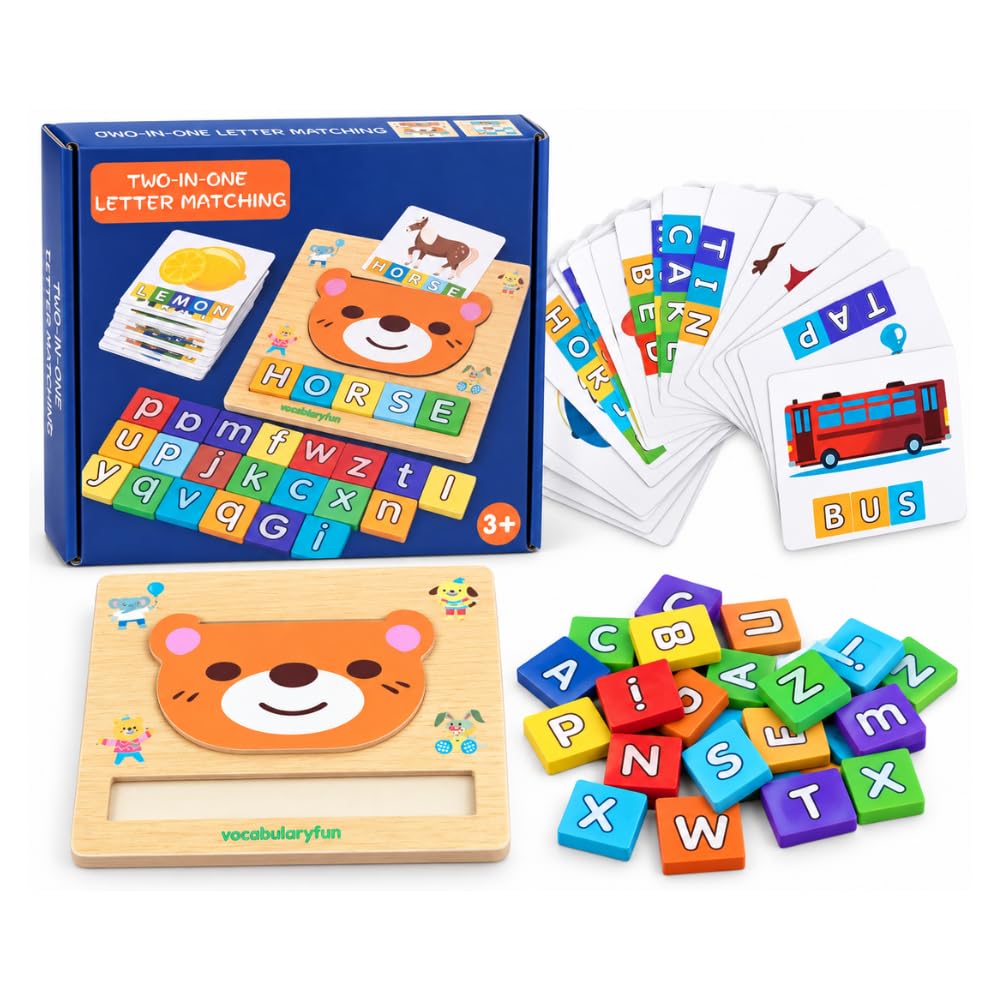 2 in 1 wooden Alphabet & Letter Matching game for kids