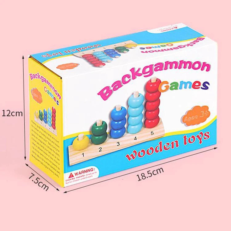 Wooden Number Counting & Ring Stacking Toy for kids