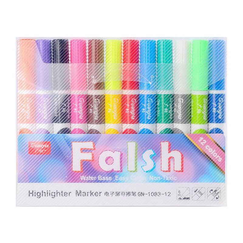 12 Colors GuangNa water_based highlighters set