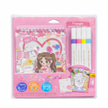 Kids washable colour set with watercolor marker set with drawing book