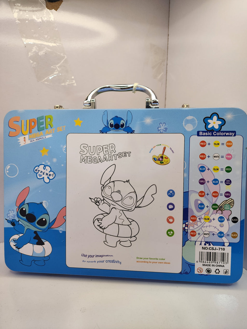 Stitch Theme Premium Aluminum suitcase Art kit for kids