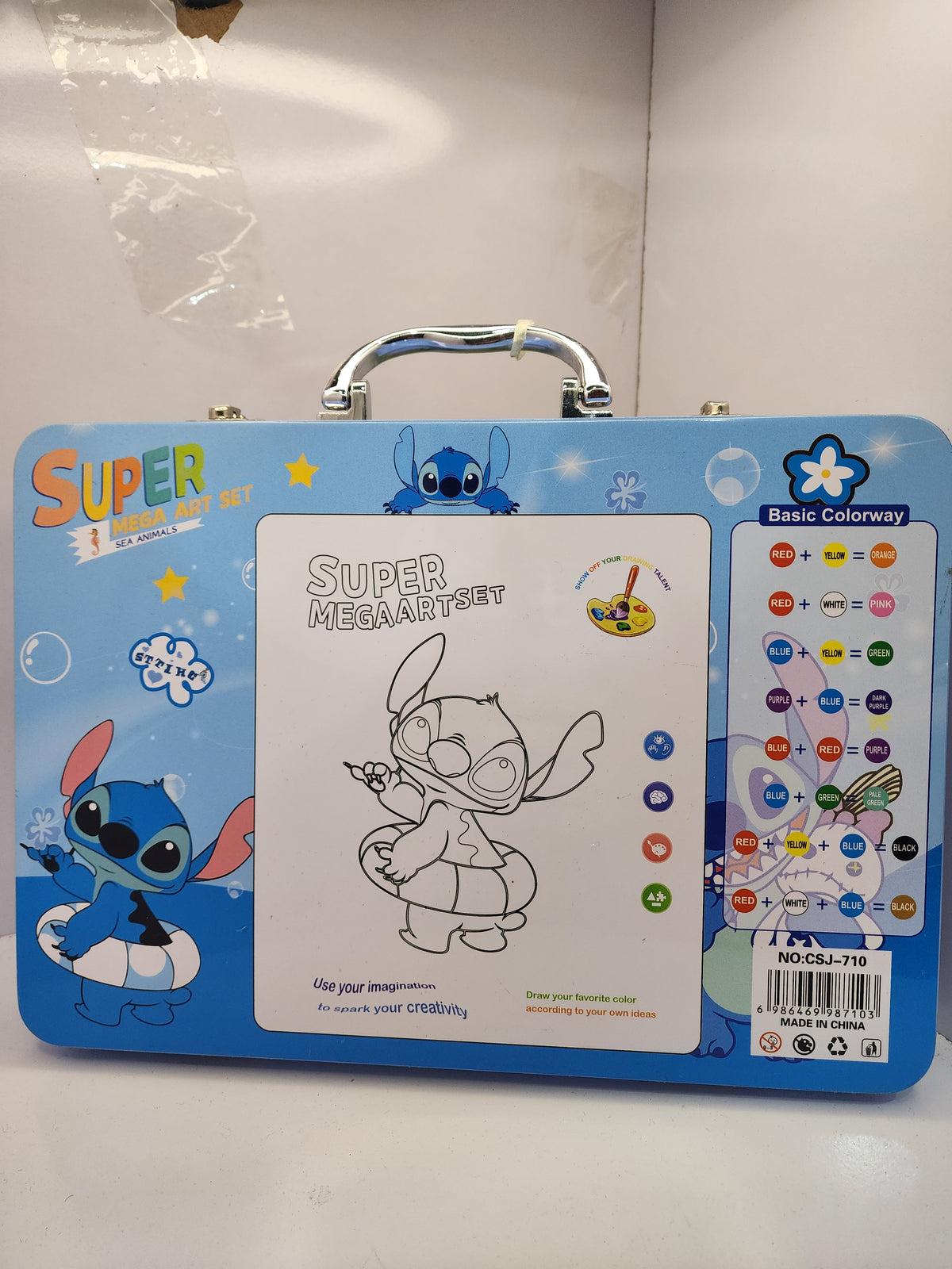 Stitch Theme Premium Aluminum suitcase Art kit for kids