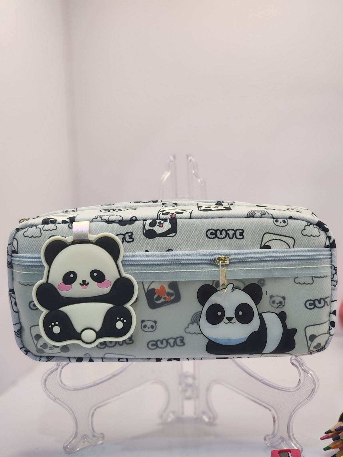 Cute dual Zipper pencil case for kids