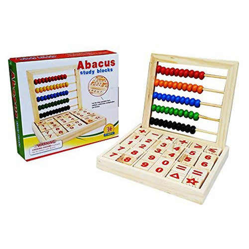2 in 1 wooden Abacus and Math study blocks set