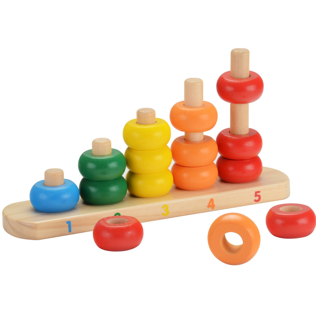 Wooden Number Counting & Ring Stacking Toy for kids