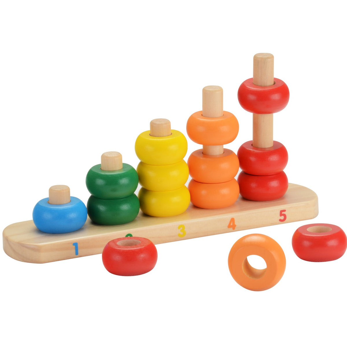 Wooden Number Counting & Ring Stacking Toy for kids