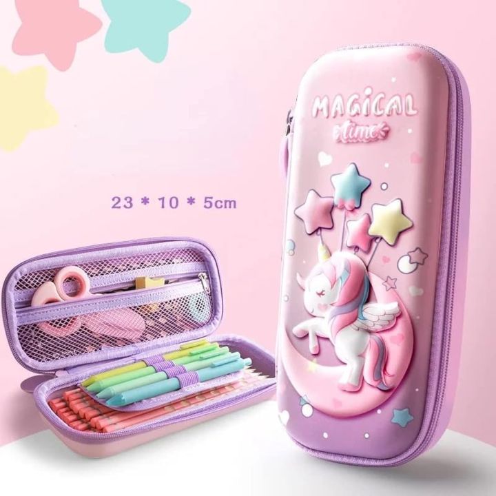 3D Unicorn Hard Shell Pencil Case for kids
