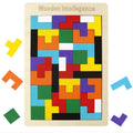 Wooden intelligence tangram brain teaser puzzle board
