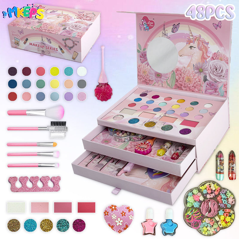 Unicorn makeup kit for kids/DIY beads