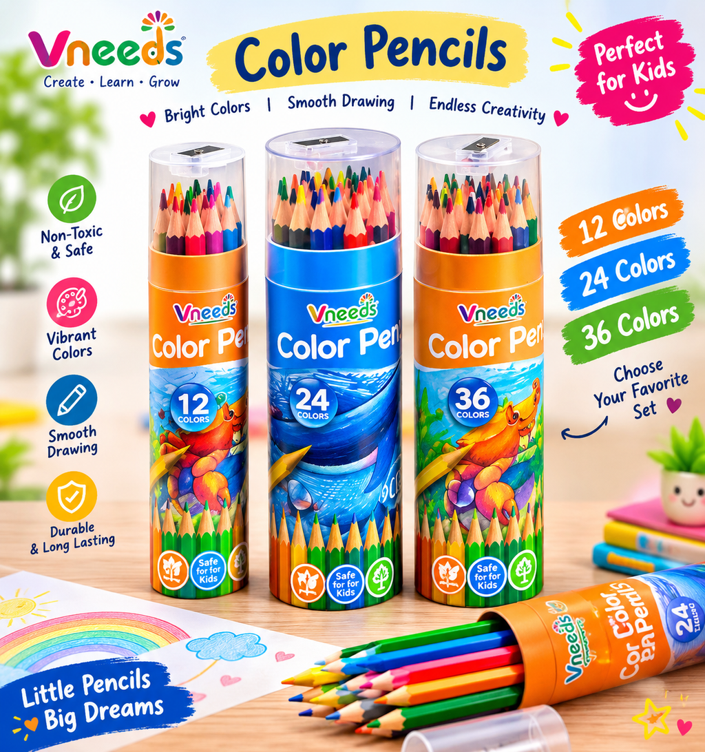 Vneeds premium colored pencils with built-in sharpener
