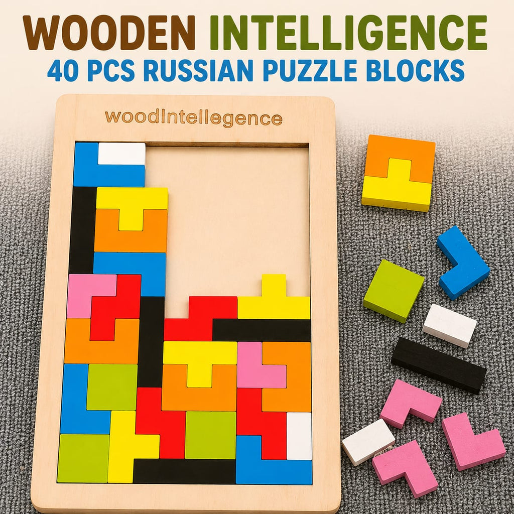 Wooden intelligence tangram brain teaser puzzle board