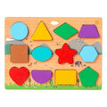Wooden 3D 12-shape Matching puzzle board