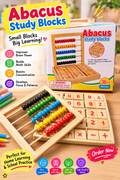 2 in 1 wooden Abacus and Math study blocks set