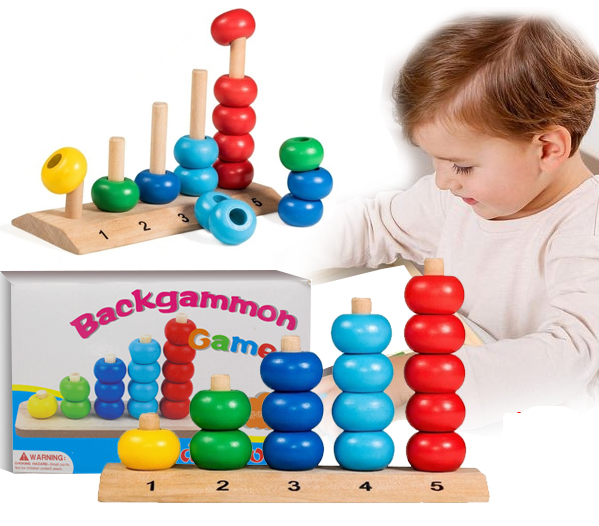 Wooden Number Counting & Ring Stacking Toy for kids