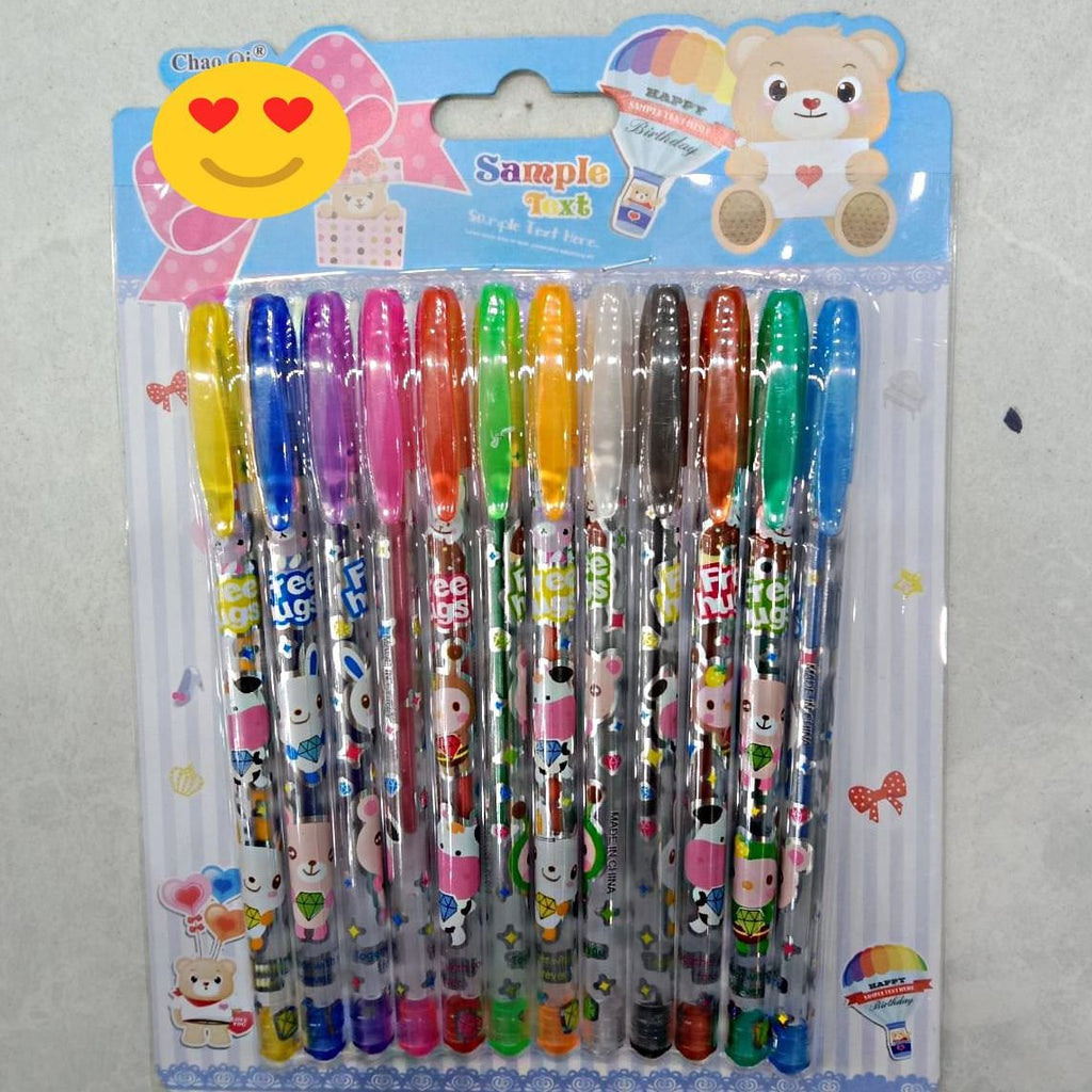 Cute Cartoon and fruit Gel pen set for kids