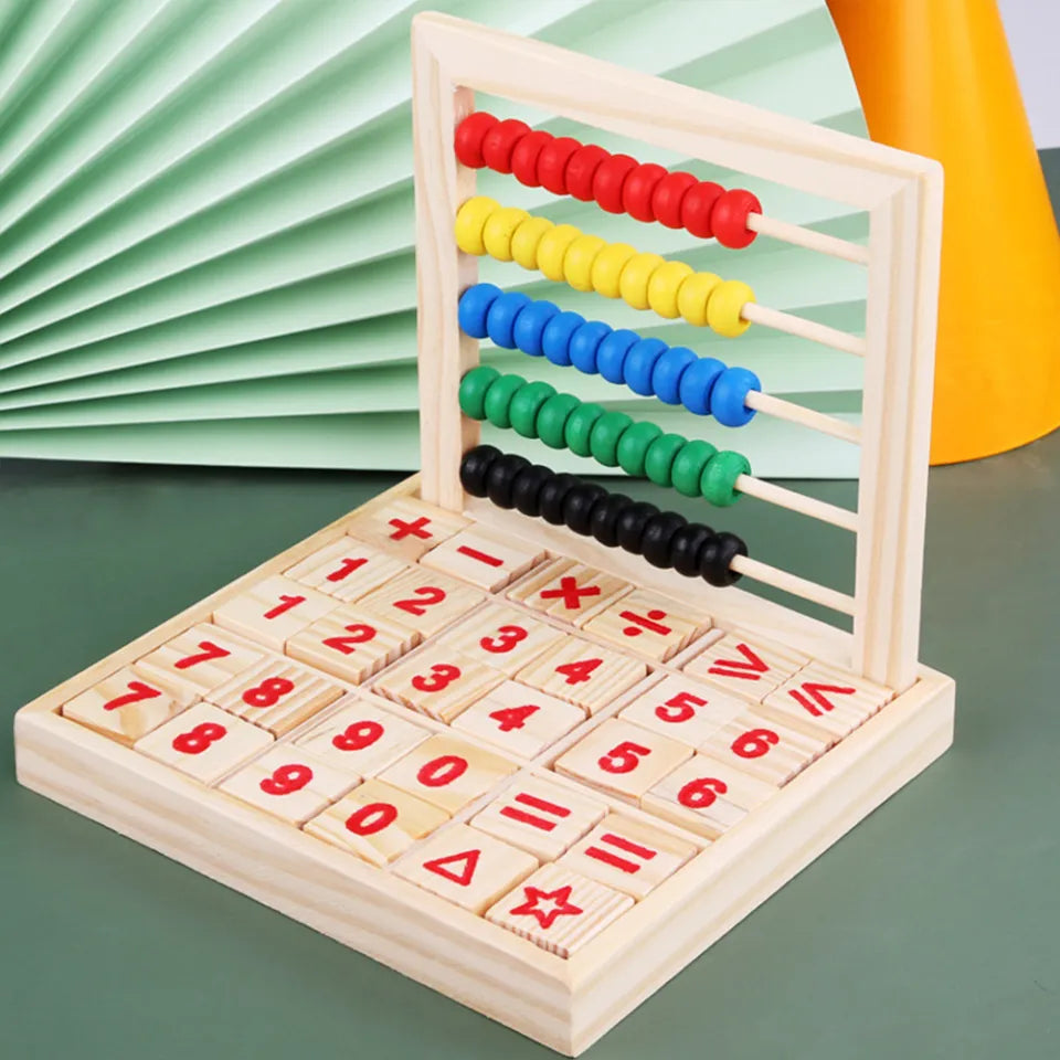 2 in 1 wooden Abacus and Math study blocks set